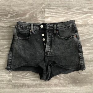 Old Navy Black Button-Fly Jean Shorts